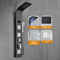 FRATELLI - COLUMNA DE DUCHA NIÁGARA LED INOXIDABLE NEGRO