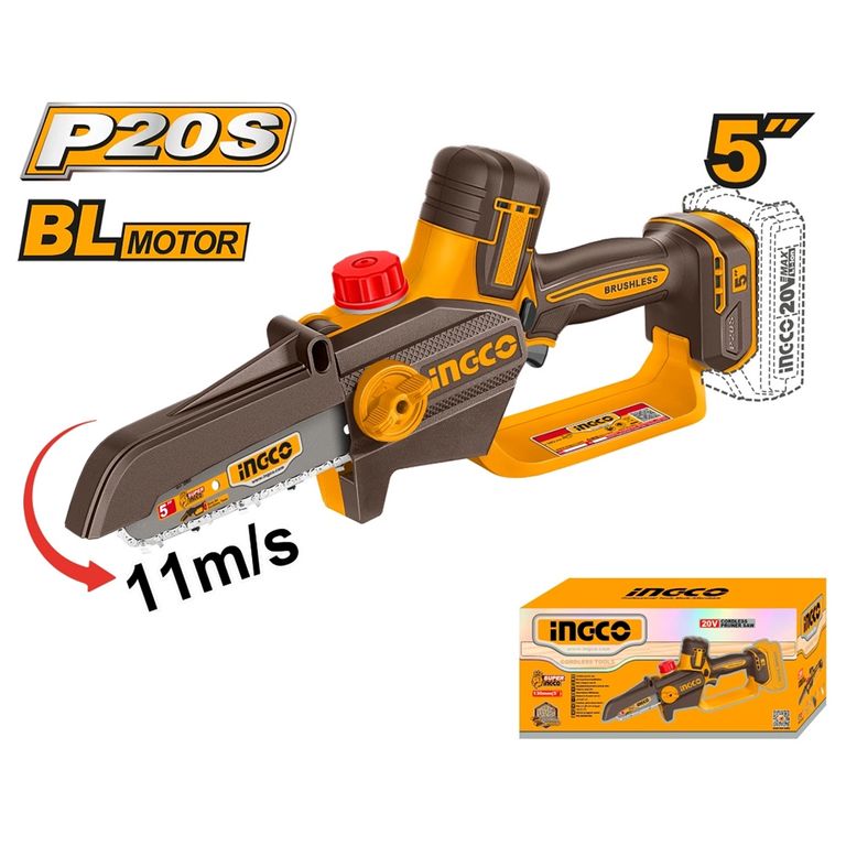 MOTOSIERRA BRUSHLESS INGCO 20V 5 13CM 11MS CGSLI2056