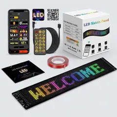 GENERICO - LETRERO LED RGB  PARA AUTO O MOTO 34x11CM
