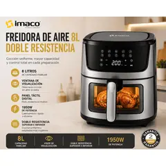 Imaco - Freidora de Aire Imaco AF881540D 8L Doble Resistencia Visor Digital 1950W