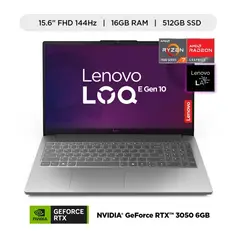 LENOVO - Laptop Lenovo LOQ Essential 15ARP10E AMD Ryzen 7 7735HS 16GB 512GB SSD RTX 3050-6GB 15.6" Win11