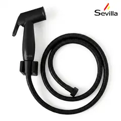 GENERICO - Ducha Bidet Rociadora con Manguera Reforzada Negro Sevilla