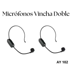 GENERICO - Microfono Inalambrico Dual Vinchas AY-102 Recargable