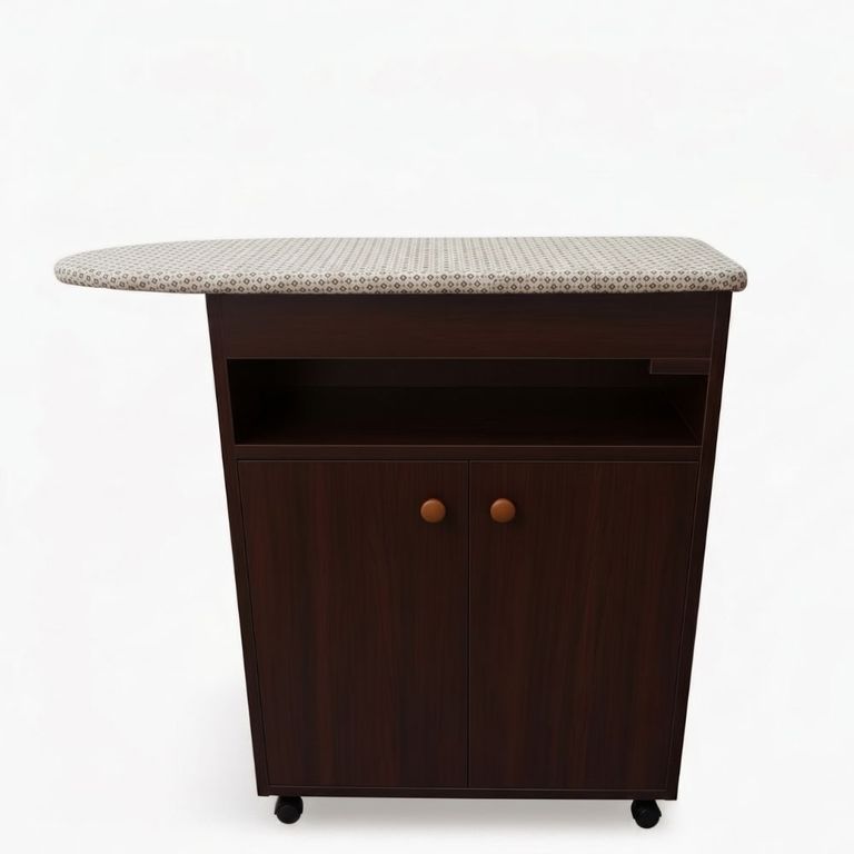 Planchador de ropa Marron con cajones Tapiz superior ARMADO y RODANTE