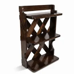 START FG - Repisa Multiuso de Madera 3 Niveles Color Nogal Oscuro – Organizador Decorativo para Hogar