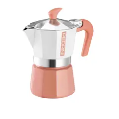 PEDRINI - Cafetera Moka Italiana Pedrini 3 Tazas Rosa Pastel