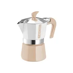PEDRINI - Cafetera Moka Italiana Pedrini 3 Tazas Crema Pastel