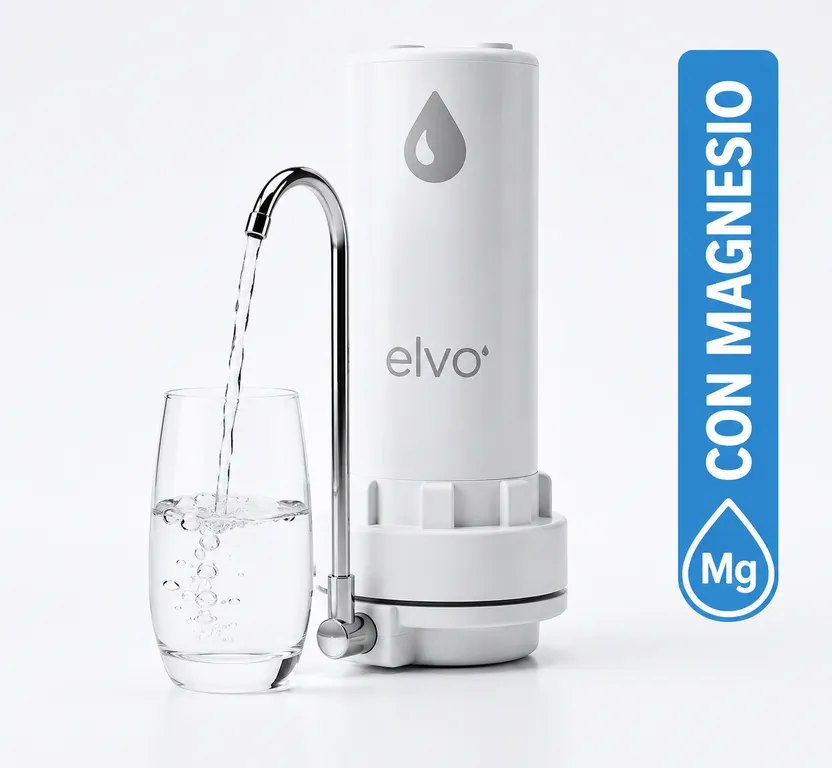 Elvo con Magnesio - Purificador de Agua sobre Mesa con Conexión sin Instalación - Elvo Vivo