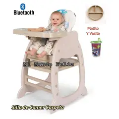 BABY HAPPY - Silla de Comer Modelo Pandita Beige con Platito