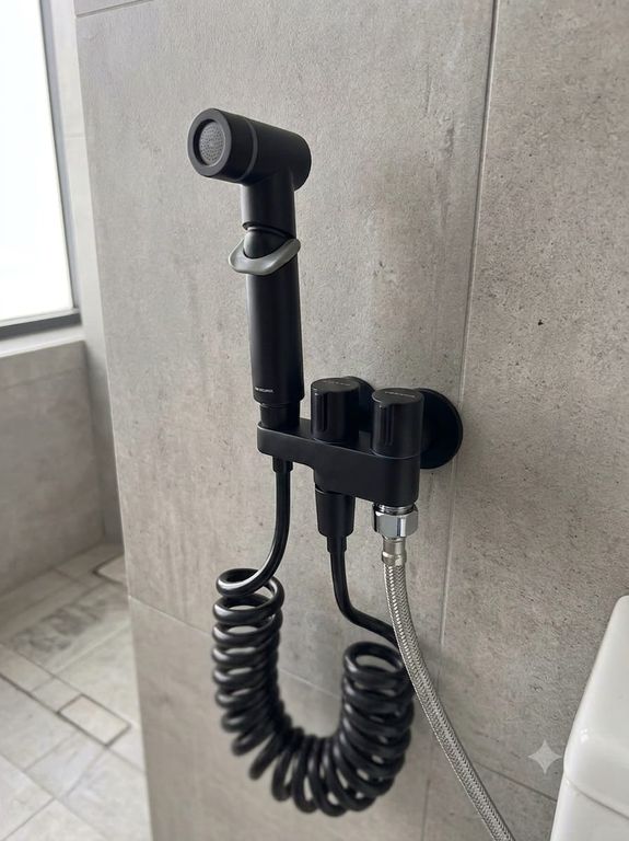 DUCHA BIDET CON DESVIADOR NEGRO MATE COMPLETO