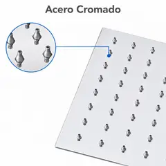 GENERICO - CABEZAL DE DUCHA DE ACERO INOXIDABLE CUADRADO CROMADO DE 12