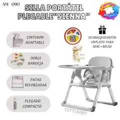 CAM - SILLA DE COMER PORTATIL PLEGABLE  "SIENNA"  - GRIS