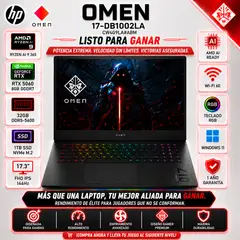 HP - Laptop HP OMEN 17-DB1002LA AMD Ryzen AI 9 365 32GB DDR5 1TB SSD RTX 5060 8GB 17.3″ FHD 144Hz