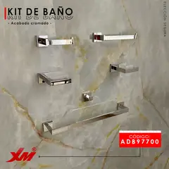 XM - KIT DE BAÑO 6 PIEZAS ACERO304 CROMADO MOD 97700