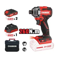 RANKOR - Atornillador de Impacto 260Nm RANKOR 20V 2Bat x 2AH Brushless