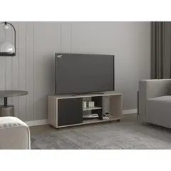 TUHOME - Rack TV 55 1 Puerta Adel Capri Y Wengue 46,7x120,3x34,9 Cm