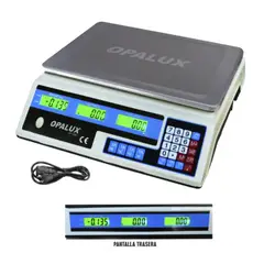 OPALUX - Balanza Digital OPALUX OP-209C Recargable 40 kg