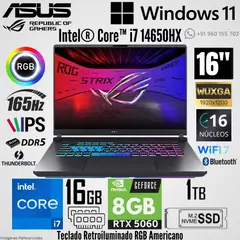 ASUS - Laptop Asus ROG STRIX G16 G615JMR Intel Core i7-14650HX 16GB RAM 1TB SSD RTX 5060-8GB 16"  WUXGA