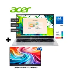 ACER - Laptop ACER ASPIRE GO 15, Intel Core 7 150u, Ram 16gb, SSD 512GB, 15.6 FHD, Fredoos
