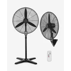 EVOLUTION - Ventilador Industrial 30 Pulgadas 2 En 1 Pedestal/Pared 280W Con Control Remoto