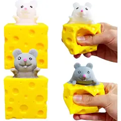 GENERICO - Squishy Ratón en Queso Antiestrés Apretable