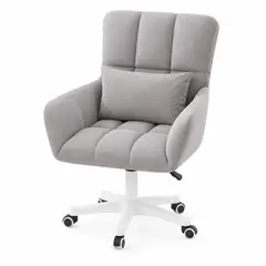 GENERICO - Silla De Tocador Acolchada Cojín Lumbar Altura Ajustable Giratoria 360° Dormitorio Hogar 190418-1