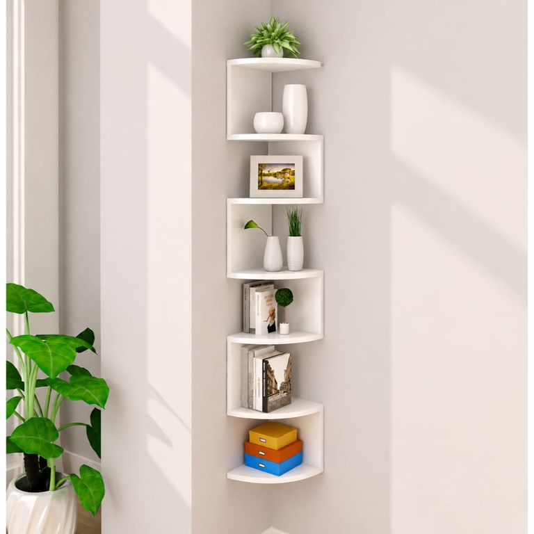 Estante Esquinero Flotante 5 Niveles Multifuncional Organizador Decorativo Hogar 190325