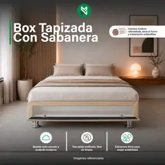 MUEBLES MACRUMO - Box tapizada con sabanera  King Plz - Color Beige Claro