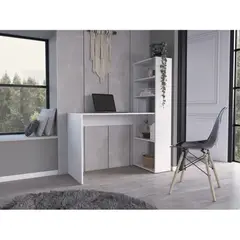 TUHOME - Escritorio Con Biblioteca Z-120  Blanco