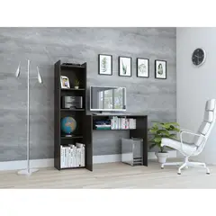 TUHOME - Escritorio Con Biblioteca Napoli Wengue 150,0x127,1x50,0 Cm