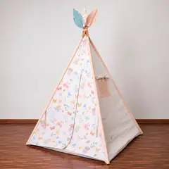 EL TEPEE - Carpa o tipi estilo indio color melón con diseño, El Tepee