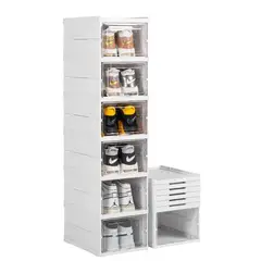 GENERICO - Organizador De Zapatos  Zapatera Plegable De 6 Niveles Color Blanco Acrilico