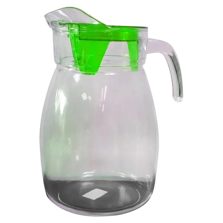 Jarra de vidrio con tapa de plástico verde Máncora 2.8 L Ichimatsu