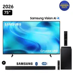 SAMSUNG - Televisor Samsung Smart TV 75 Crystal UHD 4K UN75U8000H + Soundbar HW-B450F
