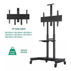 GENERICO - Soporte para Tv Piso Regulable 50 a 95" Tapacable Negro