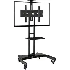 GENERICO - Soporte para Tv Pedestal Regulable 32 a 75" Tapacable Negro