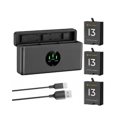 K&F CONCEPT - Kit De 3 Baterías + Cargador Para Gopro Hero 13 K&F Concept