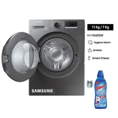 SAMSUNG - Lavaseca Samsung 11 Kg / 7 Kg Ecobubble Airwash Digital WD11T4046BX + Detergente Líquido Sapolio 1L