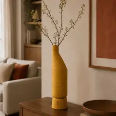 LAR DANIELSEN - Jarrón de cerámica 40 cm  Amarillo ocre - blend