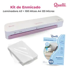 LIDEART - Laminadora Enmicadora A3 Quelli Luminos Rosa + 100 Micas A4