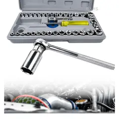 OEM - Juego De Dados Y Herramientas Con Llave Ratchet Y Estuche 40 Piezas