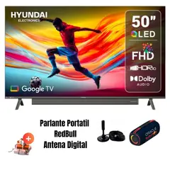 HYUNDAI - Televisor Smart TV HYUNDAI 50'' QLED FHD HYLED5029QFG 2025 + Ant + Parlante Portatil