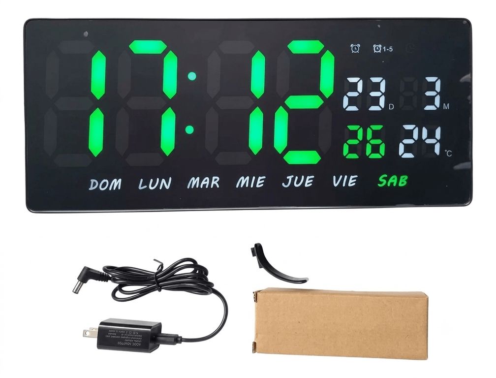 Reloj Digital LED de Pared JH-3604 con Temperatura, Calendario y Alarma