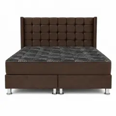 GENERICO - Combo Dormitorio Hypnos Cama King Cuadros Modernos + Colchón Ortopédico