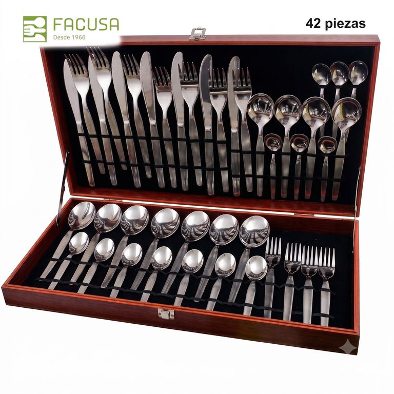Set de Cubiertos Facusa de 42 piezas -Acero Inoxidable