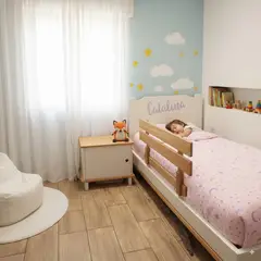 GENERICO - Baranda de Cama anticaídas Seguridad niños Madera solida
