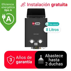 Rheem - TERMA A GAS 8L GN PREMIUM MAX RHEEM - TIRO NATURAL SIN DUCTO