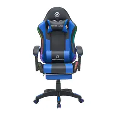 GENERICO - Silla Gamer RGB con Masajeador y Reposapiés Azul