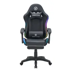 GENERICO - Silla Gamer RGB con Masajeador y Reposapiés Negro