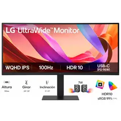 LG - Monitor LG UltraWide 34U650A-B 34 Curvo WQHD IPS USB-C 96W HDR10 100Hz